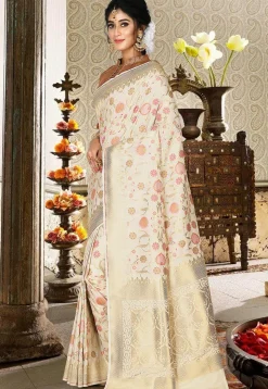 Banarasi Saree in Off White