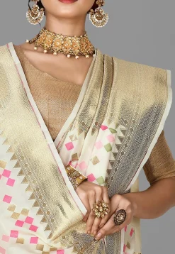 Banarasi Saree in Off White
