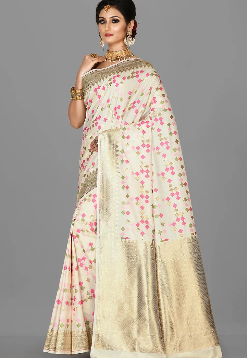 Banarasi Saree in Off White