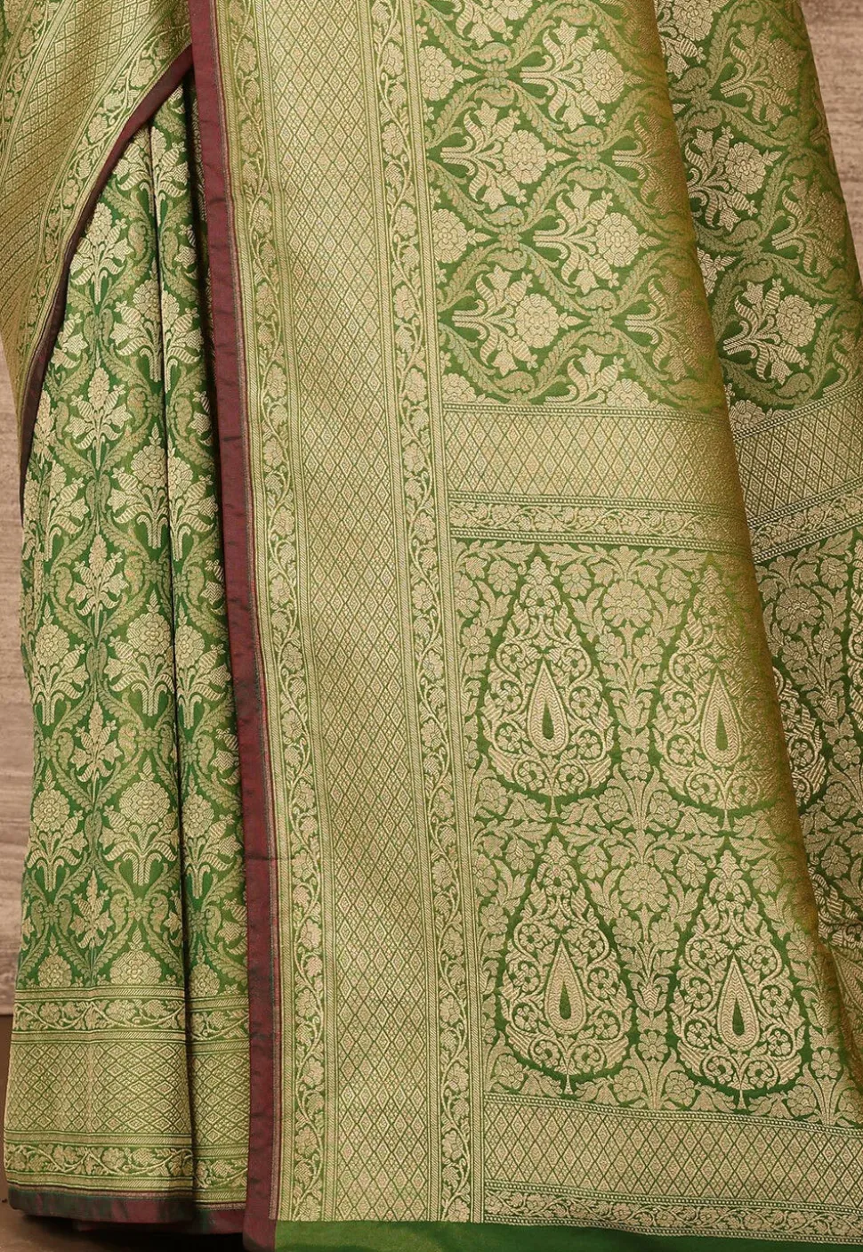 Banarasi Saree in Olive Green