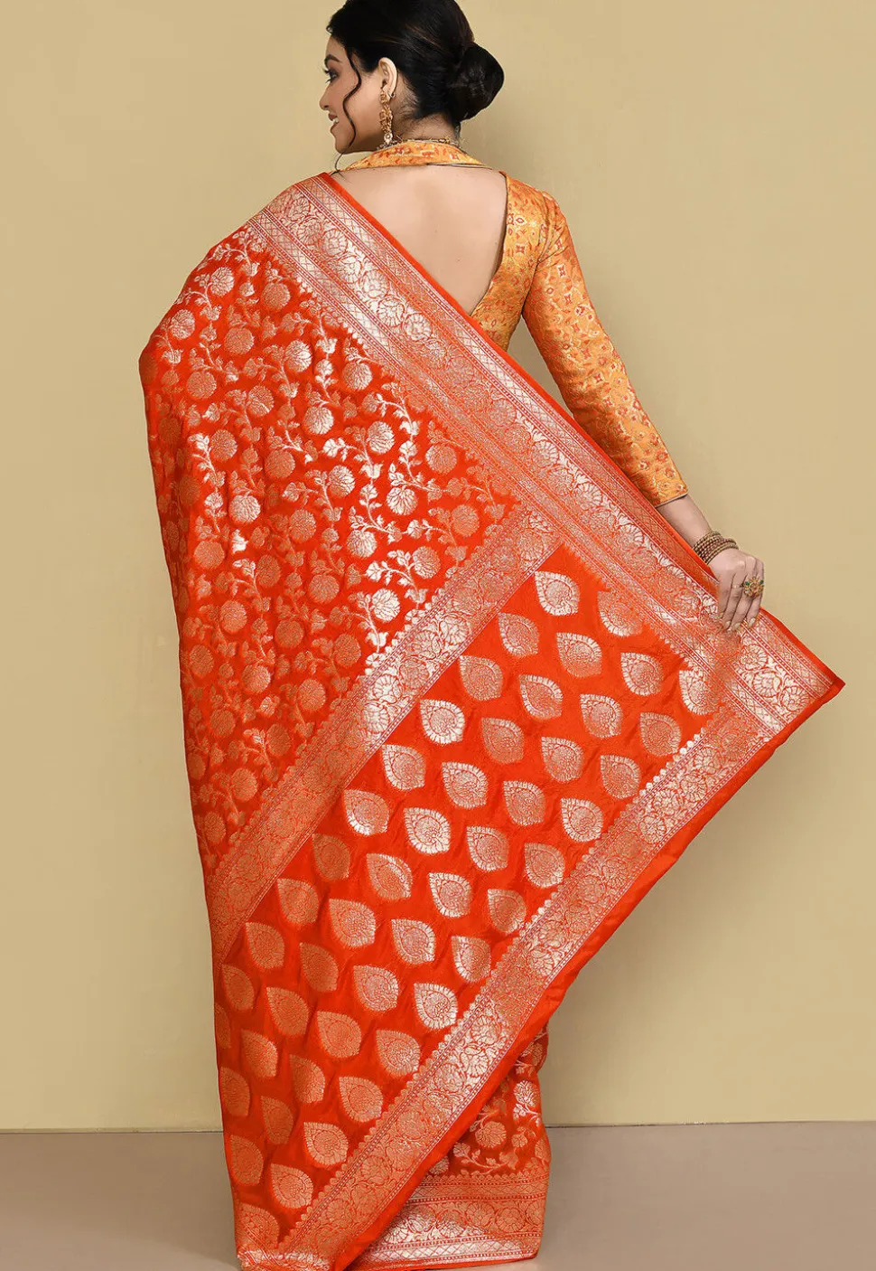 Banarasi Saree in Orange