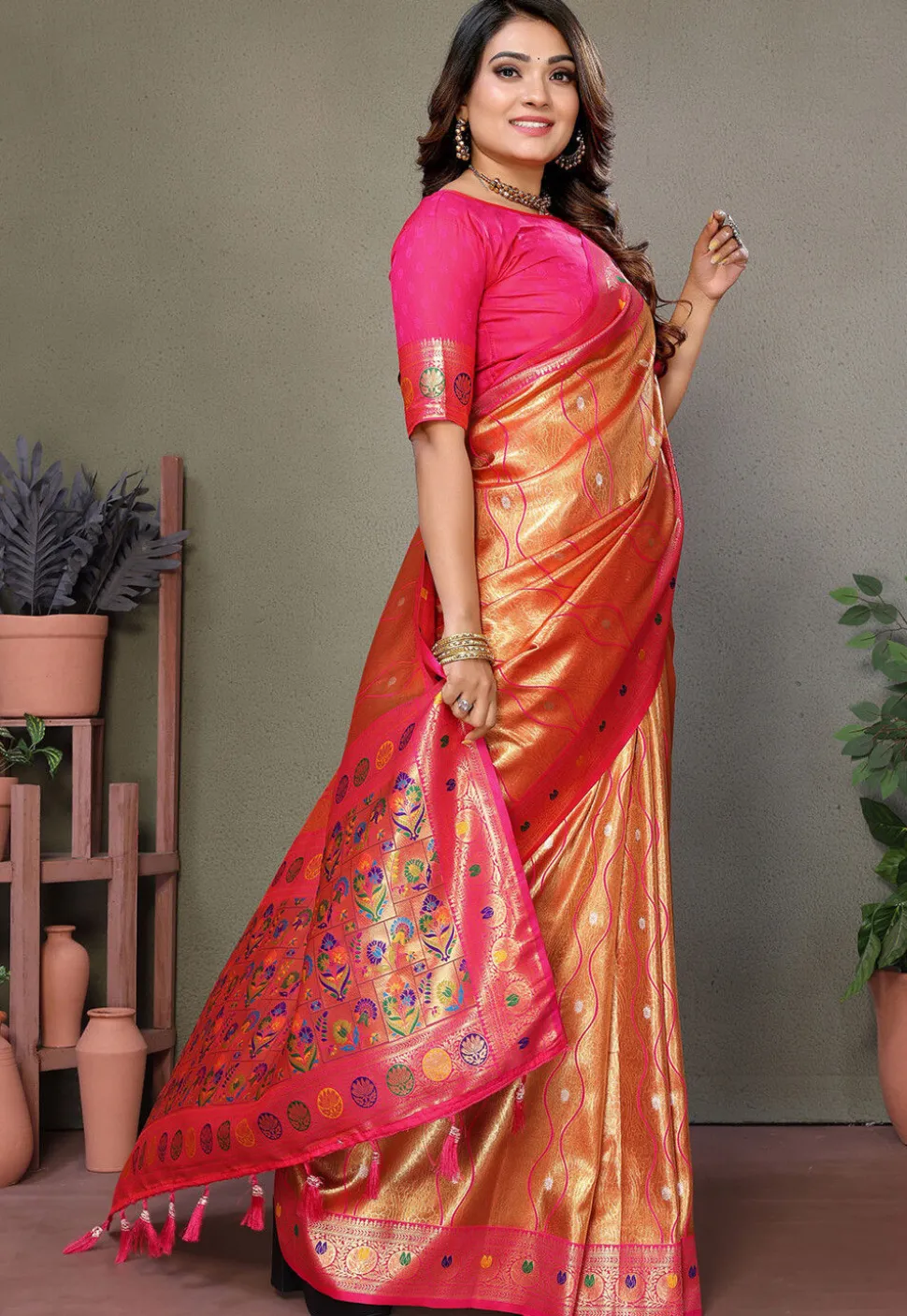 Banarasi Saree in Orange