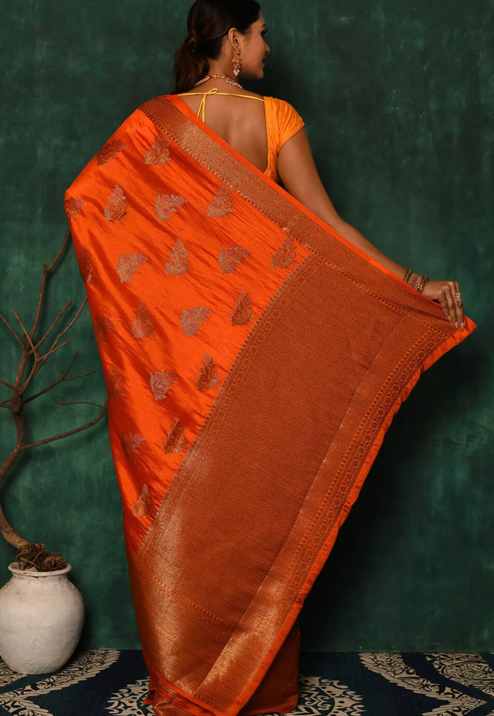 Banarasi Saree in Orange