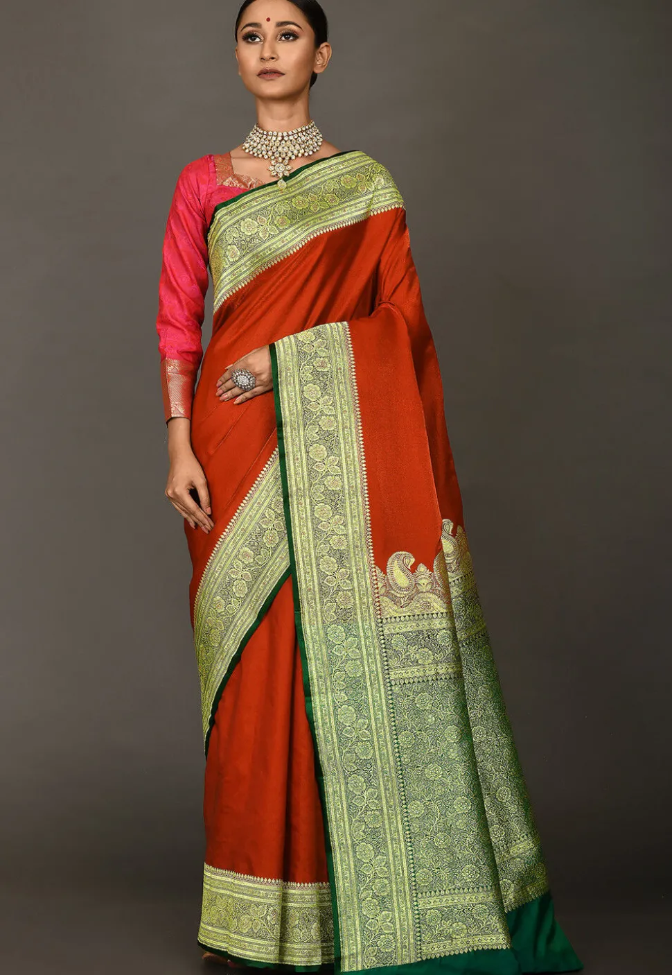 Banarasi Saree in Orange