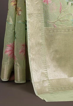 Banarasi Saree in Pastel Green