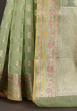Banarasi Saree in Pastel Green