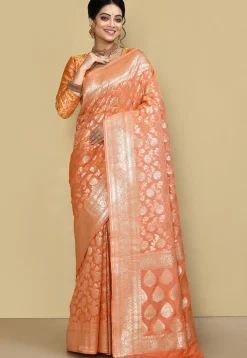 Banarasi Saree in Peach