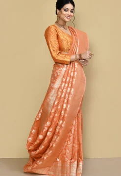Banarasi Saree in Peach