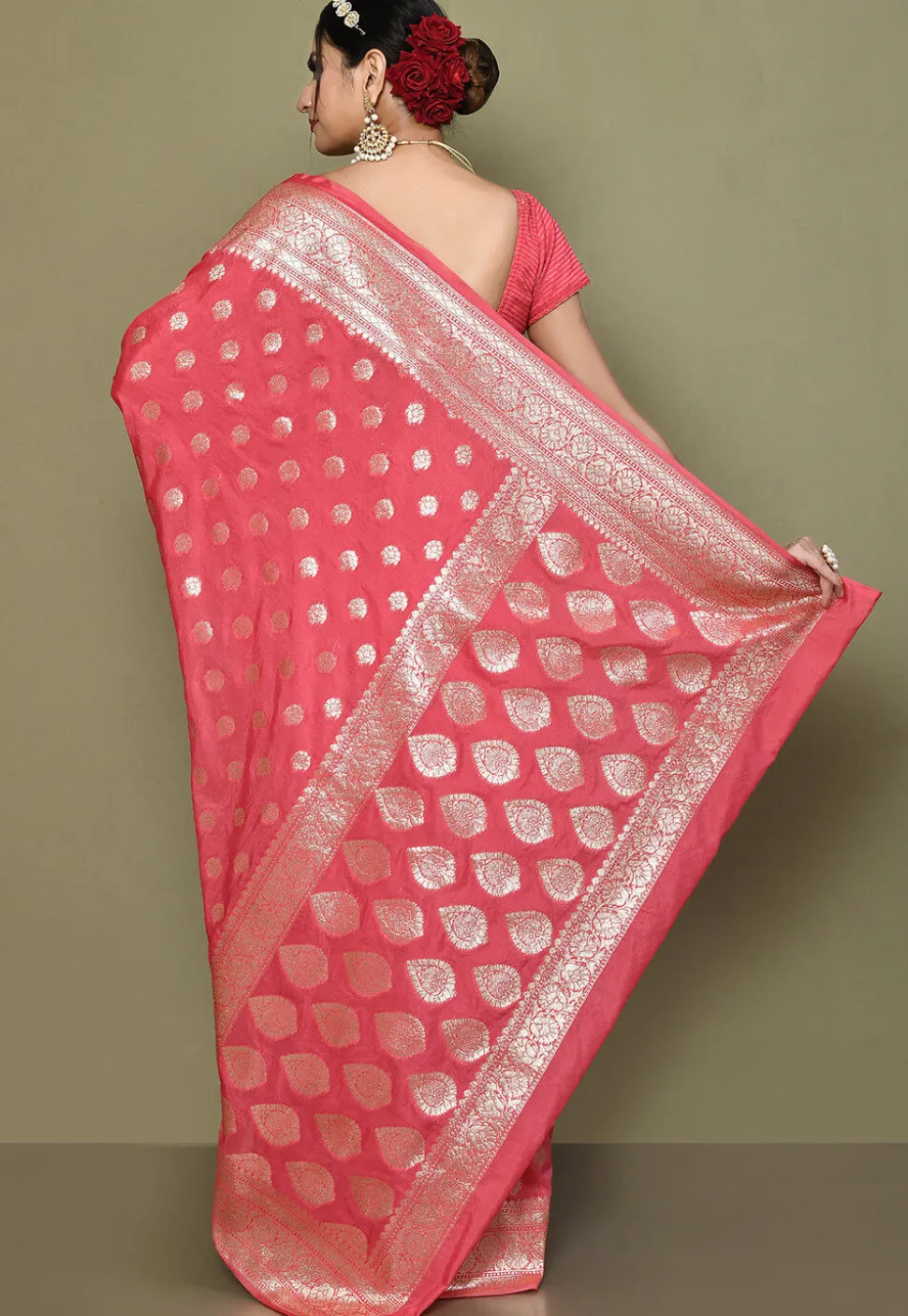 Banarasi Saree in Peach