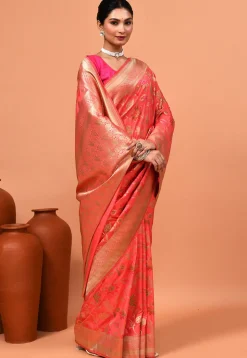 Banarasi Saree in Peach