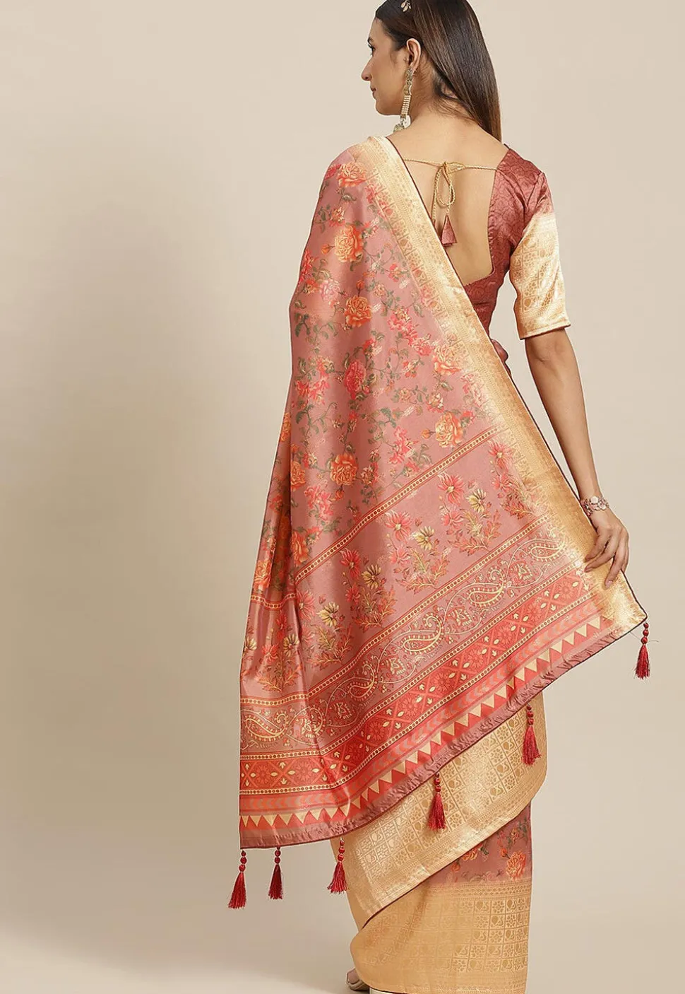 Banarasi Saree in Peach