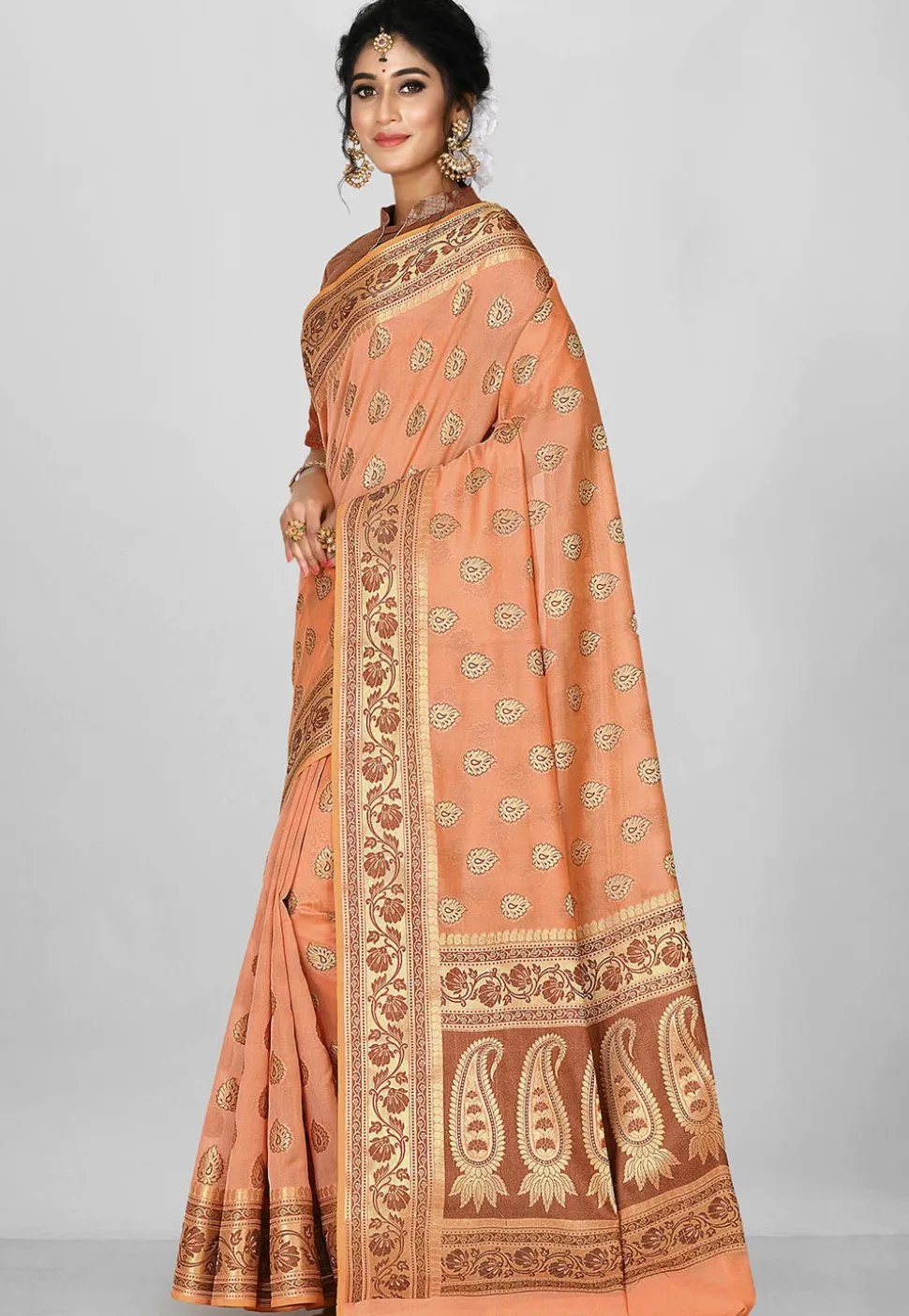 Banarasi Saree in Peach