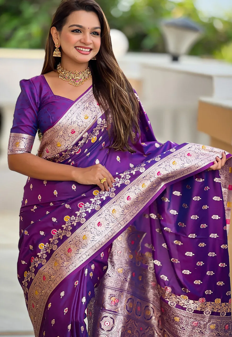 Banarasi Saree in Purple
