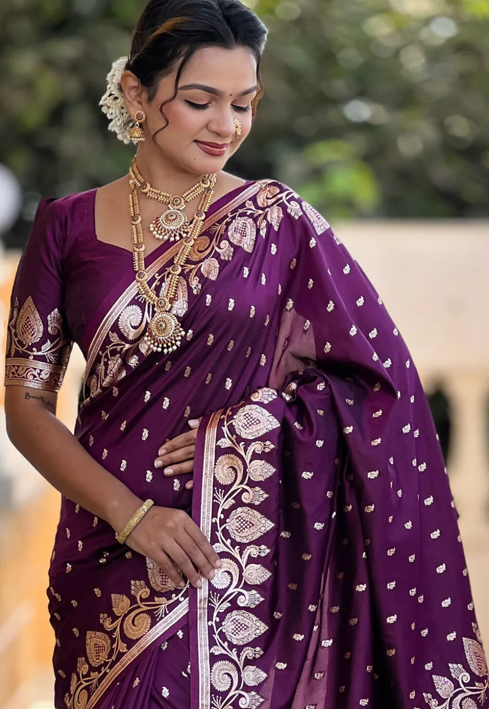 Banarasi Saree in Purple