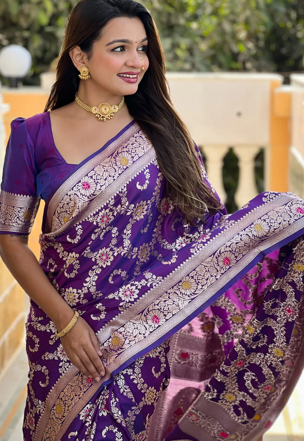 Banarasi Saree in Purple