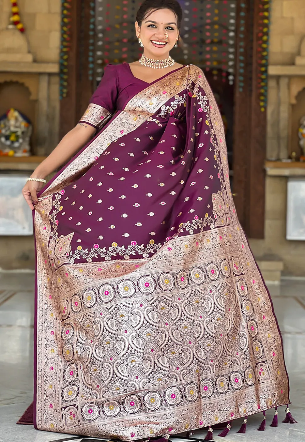 Banarasi Saree in Purple