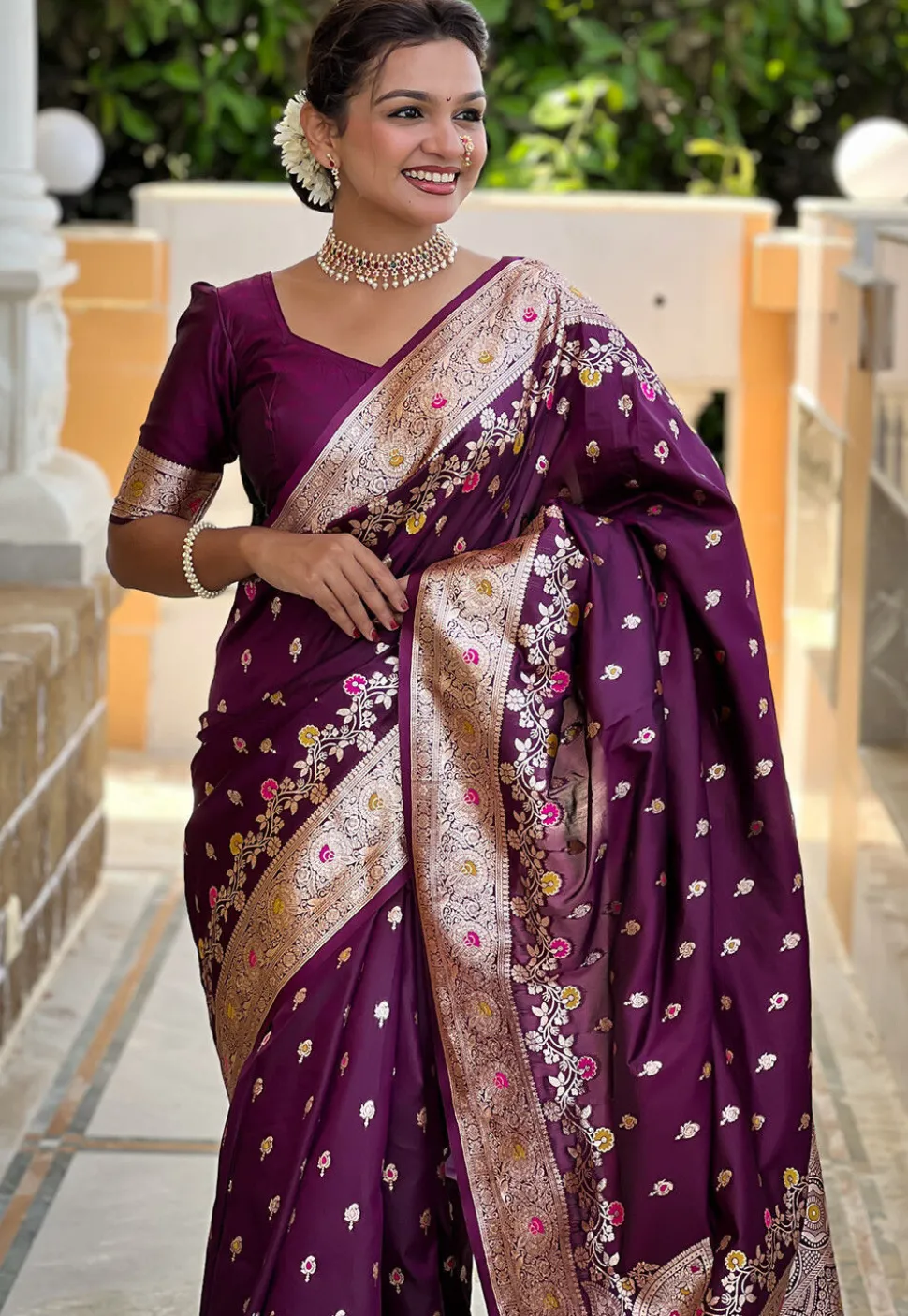 Banarasi Saree in Purple
