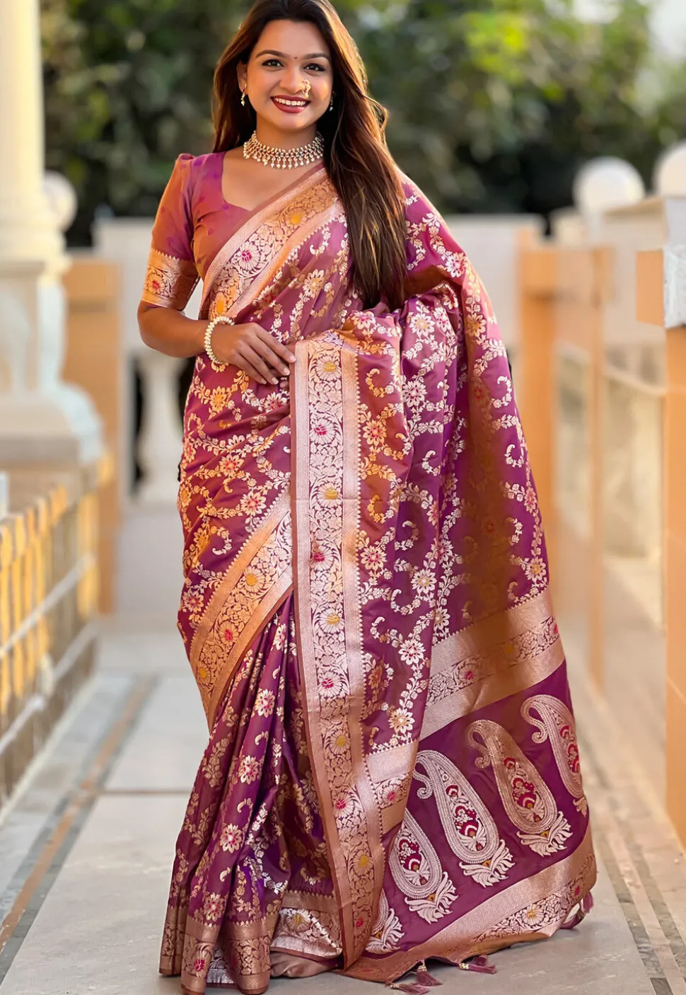 Banarasi Saree in Purple