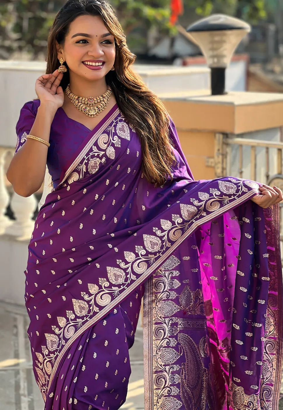 Banarasi Saree in Purple