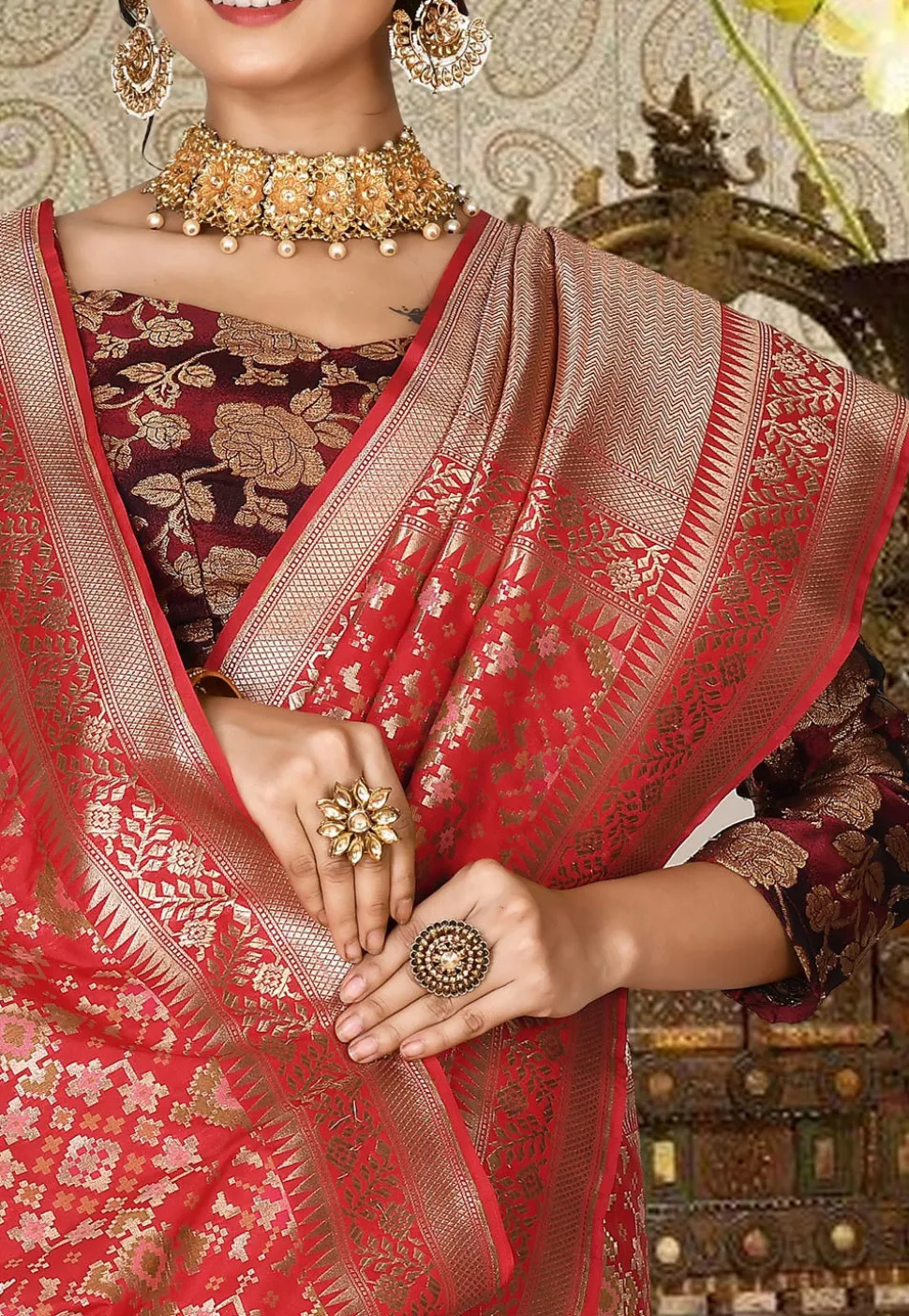 Banarasi Saree in Red