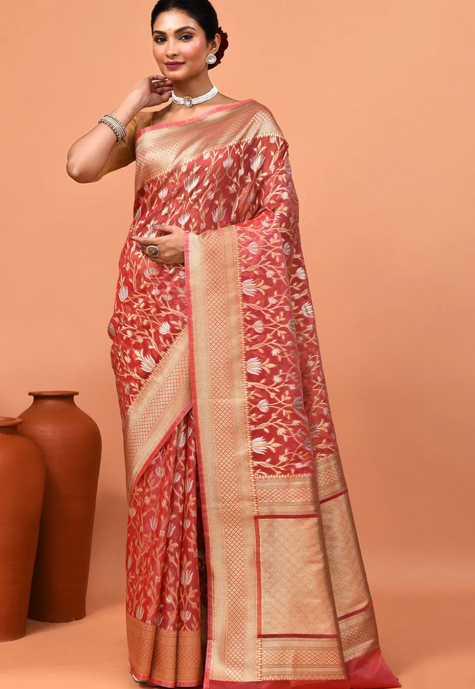 Banarasi Saree in Red