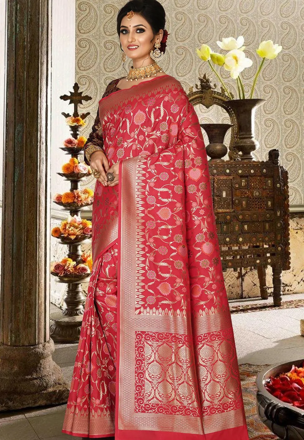 Banarasi Saree in Red