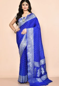 Banarasi Saree in Royal Blue