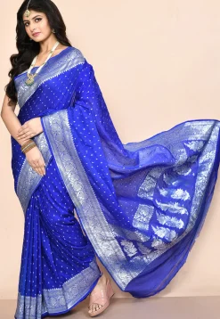 Banarasi Saree in Royal Blue
