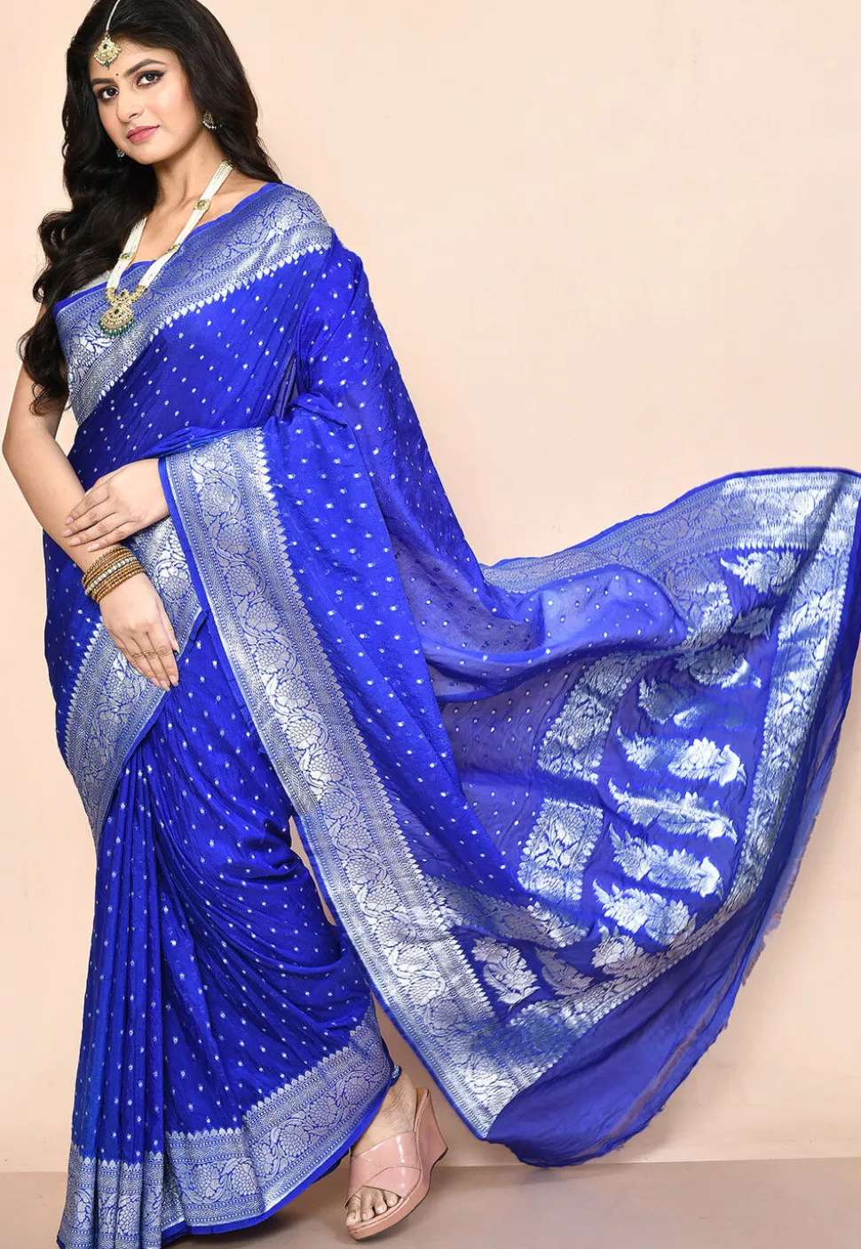 Banarasi Saree in Royal Blue