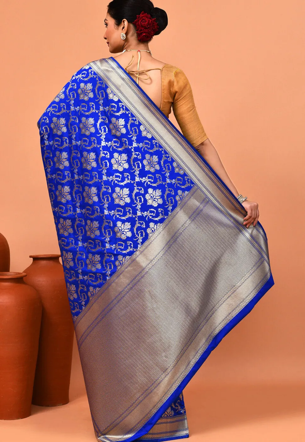 Banarasi Saree in Royal Blue