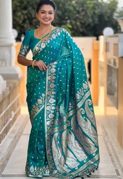 Banarasi Saree in Teal Blue