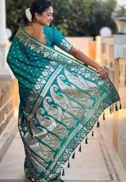 Banarasi Saree in Teal Blue