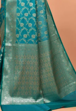 Banarasi Saree in Teal Blue