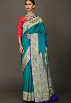 Banarasi Saree in Teal Blue