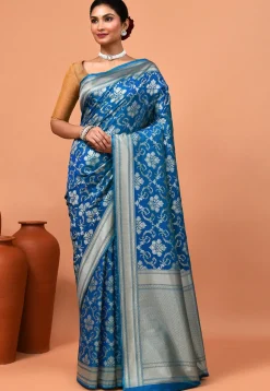 Banarasi Saree in Teal Blue