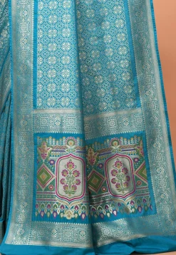 Banarasi Saree in Teal Blue
