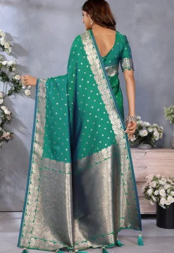 Banarasi Saree in Teal Green
