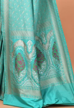 Banarasi Saree in Turquoise