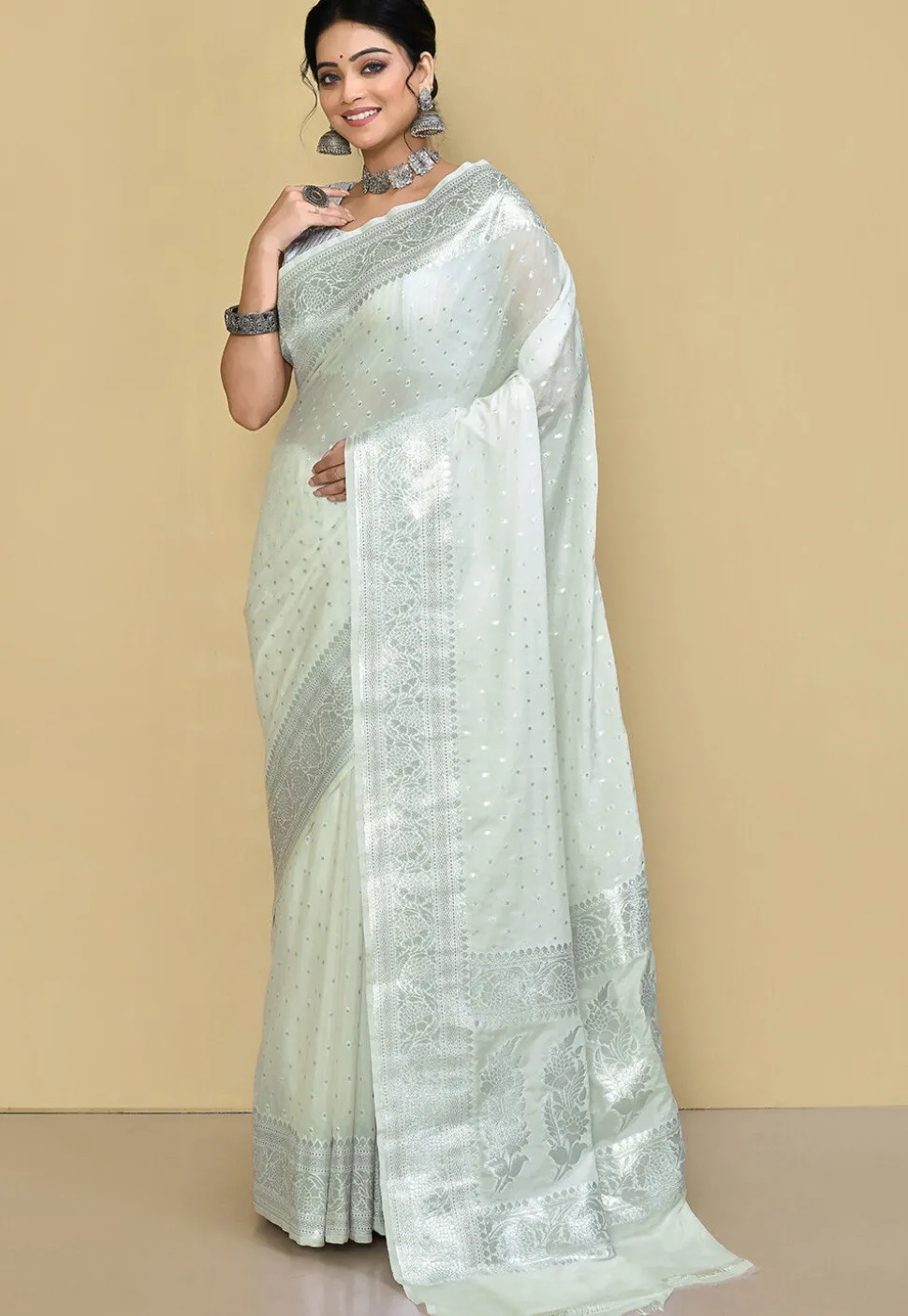 Banarasi Saree in White
