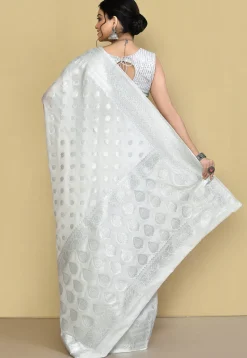 Banarasi Saree in White