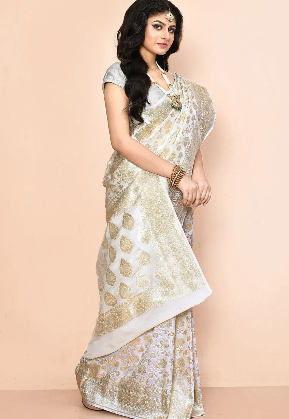 Banarasi Saree in White