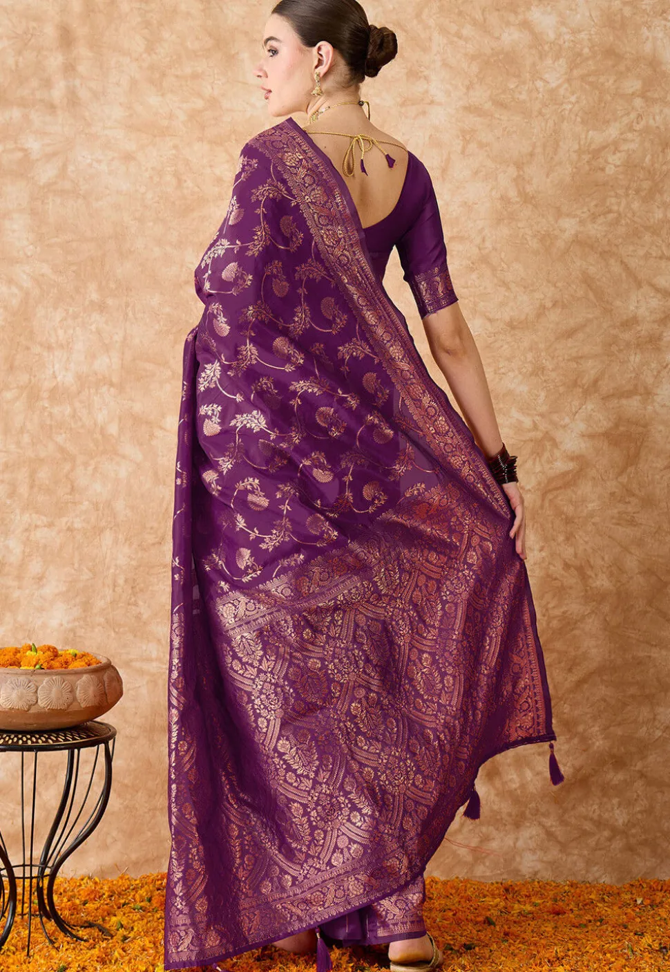 Banarasi Saree in Wine