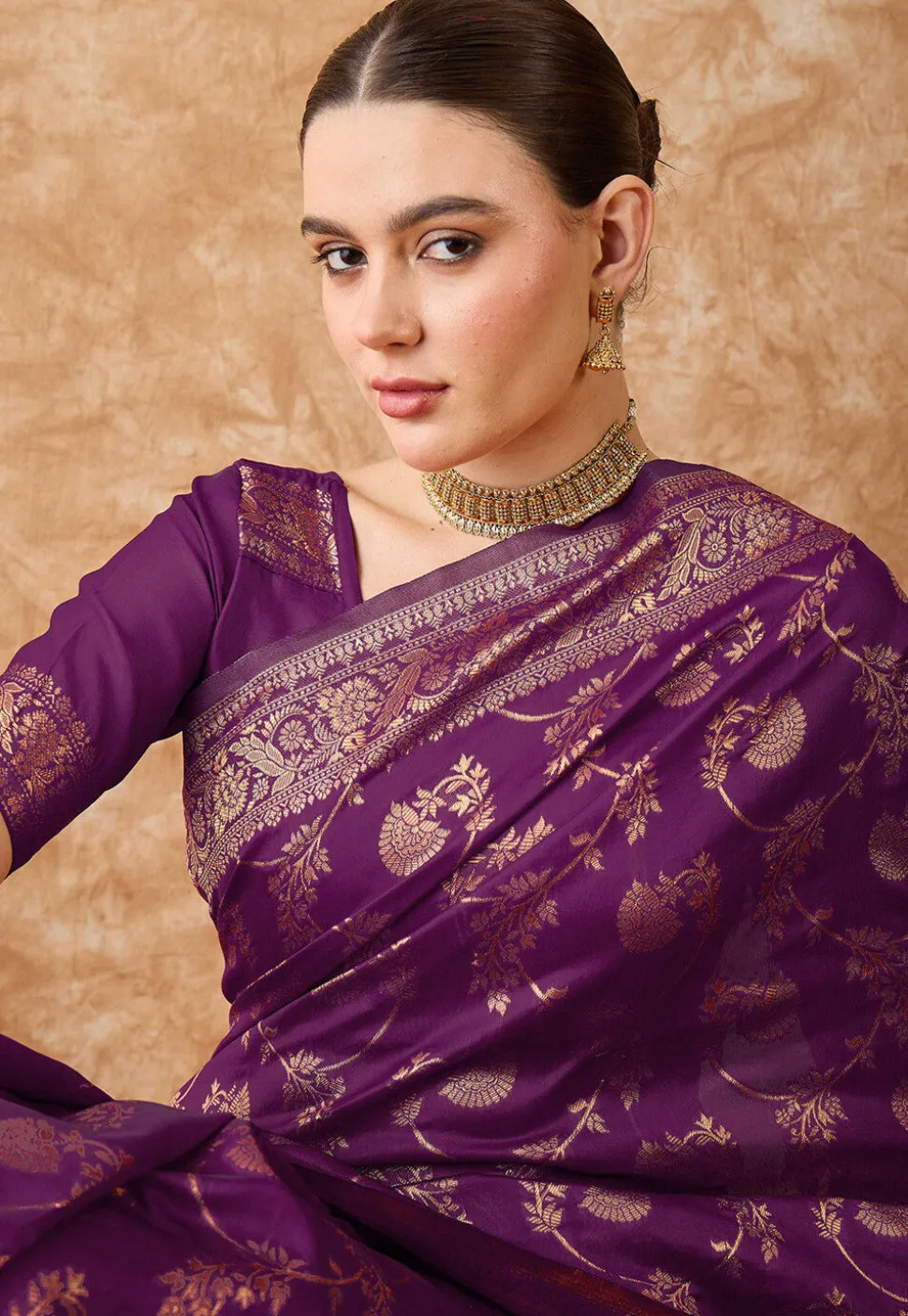 Banarasi Saree in Wine