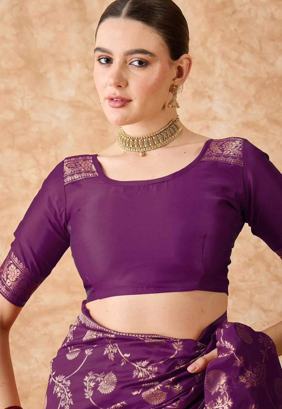 Banarasi Saree in Wine
