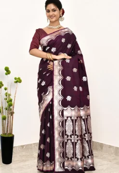 Banarasi Saree in Wine