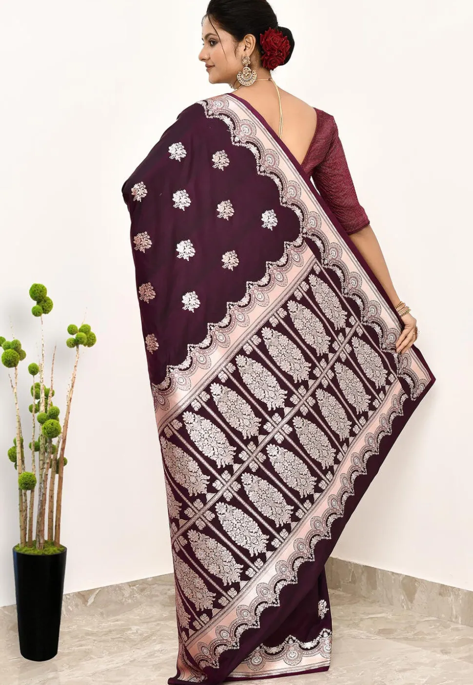 Banarasi Saree in Wine