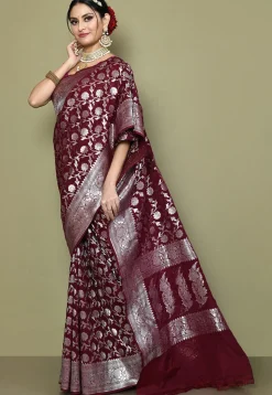 Banarasi Saree in Wine