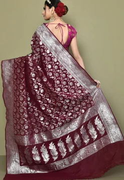 Banarasi Saree in Wine