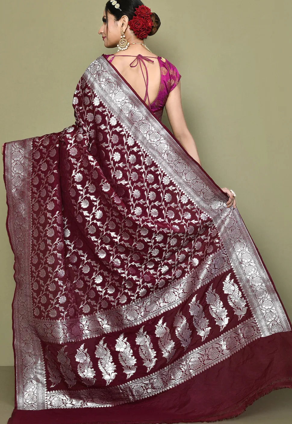 Banarasi Saree in Wine