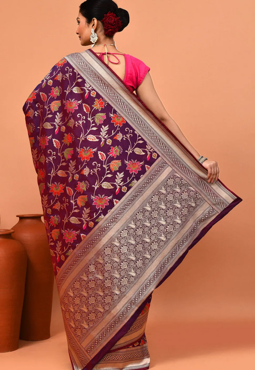 Banarasi Saree in Wine